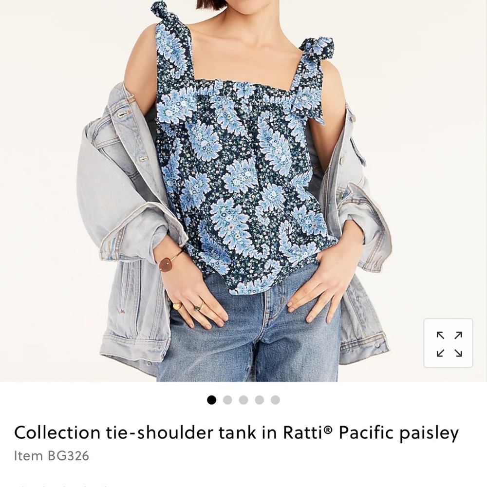 J.Crew Collection tie-shoulder tank in Ratti® Pacific paisley